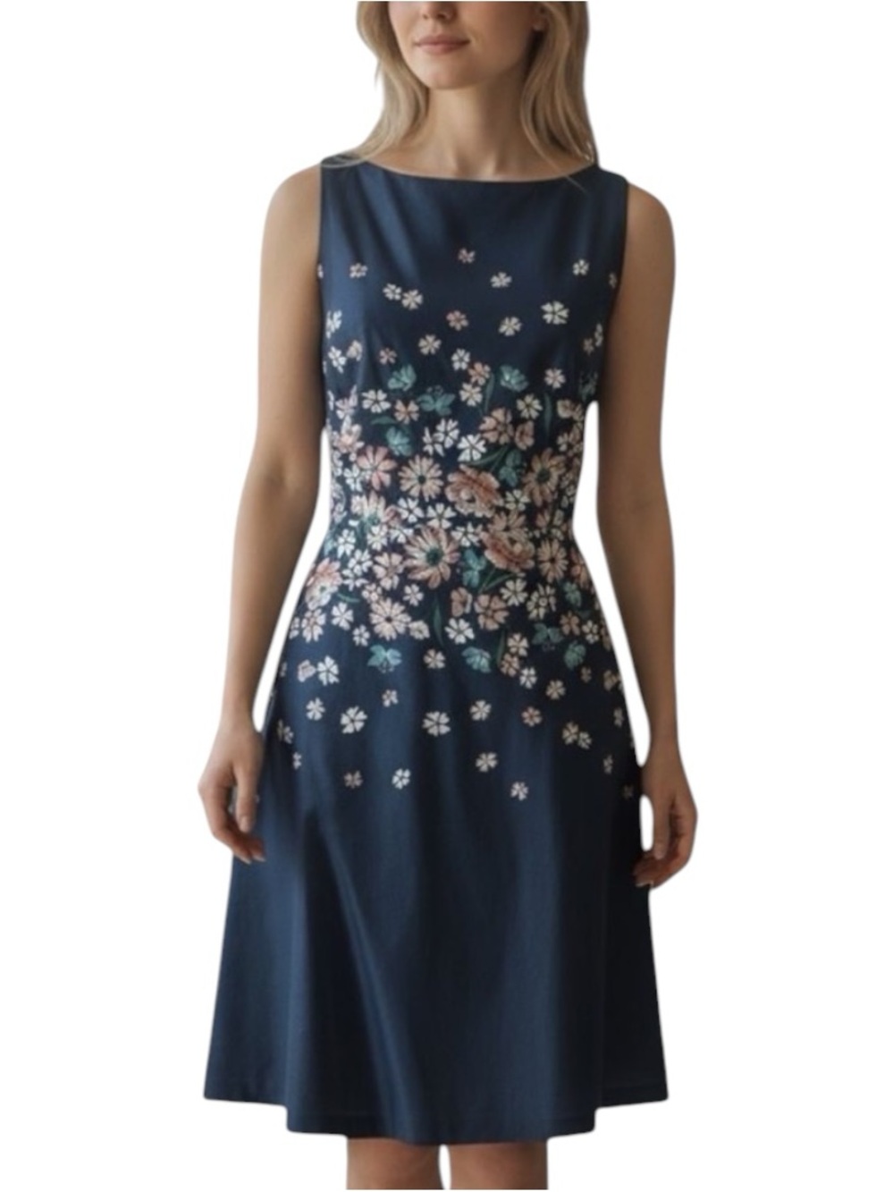 loft blue floral dress Pink Cotton Sleeveless NWOT Size 6 Lined body La Dolce Vita Size:42 (4'9
